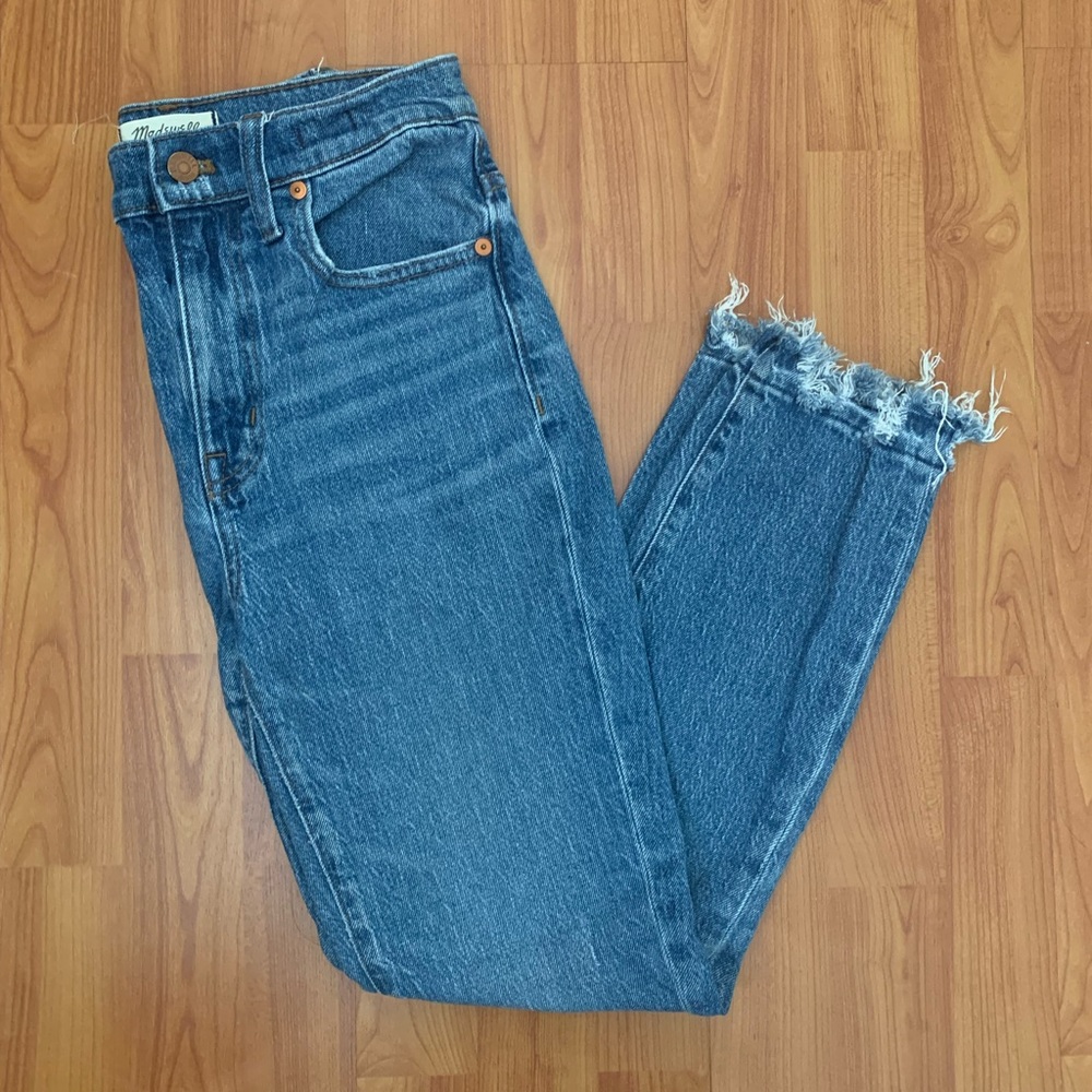 Madewell High Waisted Distressed Cuff Jeans